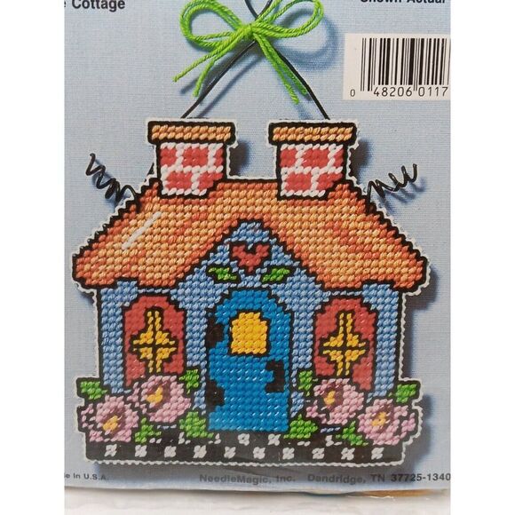 Rose Cottage Curly-Q's 1177 Needlepoint Ornament Magnet Kit NMI NOS House #I-3 - Picture 2 of 6